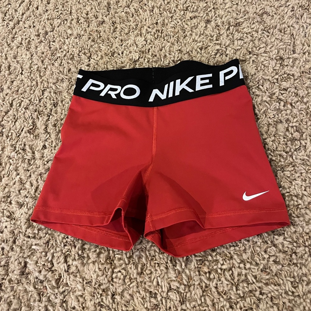 Nike Pro Red and Black Compression Shorts